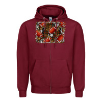 Burgundy christmas football Zipper Hoodie - RanaPortraitStore