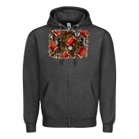 Charcoal Heather christmas football Zipper Hoodie - RanaPortraitStore