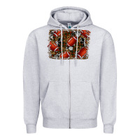 Heather Grey christmas football Zipper Hoodie - RanaPortraitStore