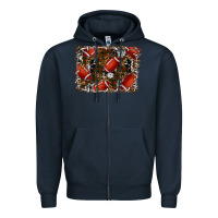 Navy christmas football Zipper Hoodie - RanaPortraitStore