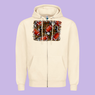 Christmas Football Zipper Hoodie Designed By Ranaportraitstore