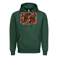 Sports Green christmas football Zipper Hoodie - RanaPortraitStore