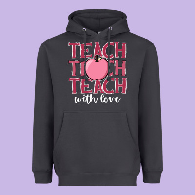Teach With Love Heavyweight Hoodie Designed By Jahusdesignshop
