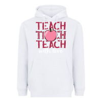 White teach with love Heavyweight Hoodie - JahusDesignShop