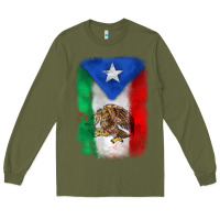 Army Green mexico and puerto rico flag Long Sleeve Tee - Zillion Design Studio