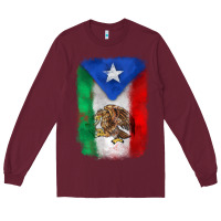 Burgundy mexico and puerto rico flag Long Sleeve Tee - Zillion Design Studio