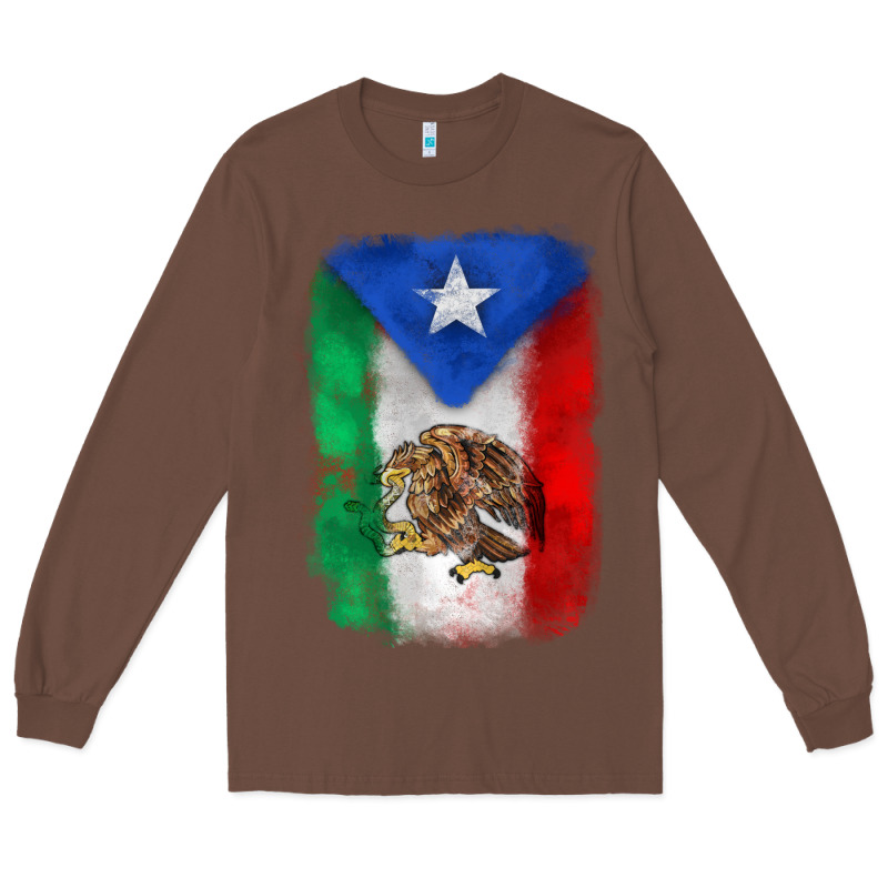 Mexico And Puerto Rico Flag Long Sleeve Tee by Zillion Design Studio | Teevron