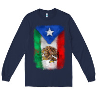 Navy mexico and puerto rico flag Long Sleeve Tee - Zillion Design Studio