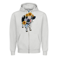 Dove Grey heifer cow Zipper Hoodie - RanaPortraitStore