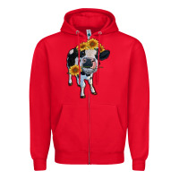 Red heifer cow Zipper Hoodie - RanaPortraitStore