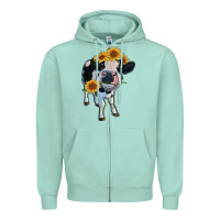 Seafoam heifer cow Zipper Hoodie - RanaPortraitStore