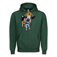 Sports Green heifer cow Zipper Hoodie - RanaPortraitStore