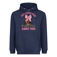 Navy over caffeinated moms club Heavyweight Hoodie - JahusDesignShop