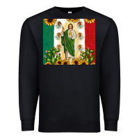 Black San Judas with Mexican Flag Premium Sweatshirt - JahusDesignShop