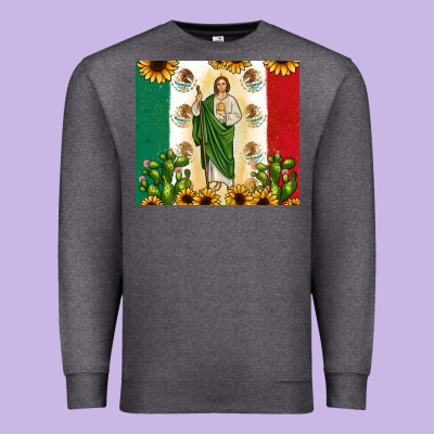 San Judas With Mexican Flag Premium Sweatshirt Designed By Jahusdesignshop