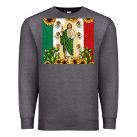 Charcoal Heather San Judas with Mexican Flag Premium Sweatshirt - JahusDesignShop