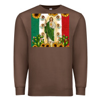 Chestnut San Judas with Mexican Flag Premium Sweatshirt - JahusDesignShop