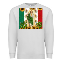 Dove Grey San Judas with Mexican Flag Premium Sweatshirt - JahusDesignShop