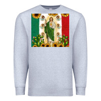 Heather Grey San Judas with Mexican Flag Premium Sweatshirt - JahusDesignShop