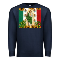 Navy San Judas with Mexican Flag Premium Sweatshirt - JahusDesignShop