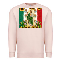 Pale Pink San Judas with Mexican Flag Premium Sweatshirt - JahusDesignShop