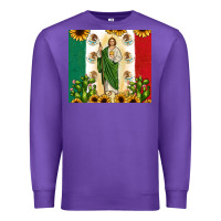 Purple San Judas with Mexican Flag Premium Sweatshirt - JahusDesignShop