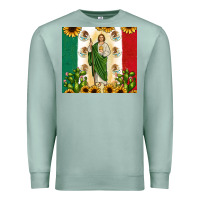 Seafoam San Judas with Mexican Flag Premium Sweatshirt - JahusDesignShop