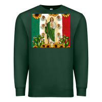 Sports Green San Judas with Mexican Flag Premium Sweatshirt - JahusDesignShop