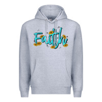 Heather Grey faith Premium Hoodie - MaliasSmallBusiness