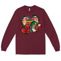 Burgundy mexican hearts Long Sleeve Tee - Zillion Design Studio