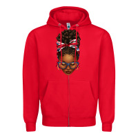 Red union jack flag afro messy bun Zipper Hoodie - texasbilliewilder