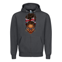 Smoke union jack flag afro messy bun Zipper Hoodie - texasbilliewilder