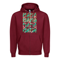 Burgundy mama mama mama mama Zipper Hoodie - Zillion Design Studio