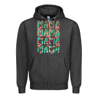 Charcoal Heather mama mama mama mama Zipper Hoodie - Zillion Design Studio