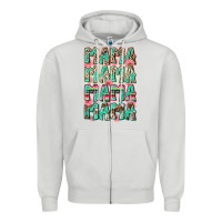 Dove Grey mama mama mama mama Zipper Hoodie - Zillion Design Studio