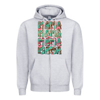 Heather Grey mama mama mama mama Zipper Hoodie - Zillion Design Studio