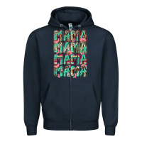 Navy mama mama mama mama Zipper Hoodie - Zillion Design Studio