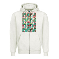 Oatmeal Heather mama mama mama mama Zipper Hoodie - Zillion Design Studio
