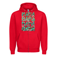 Red mama mama mama mama Zipper Hoodie - Zillion Design Studio