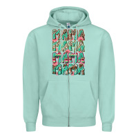 Seafoam mama mama mama mama Zipper Hoodie - Zillion Design Studio