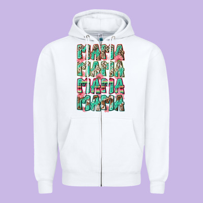 Mama Mama Mama Mama Zipper Hoodie Designed By Zillion Design Studio