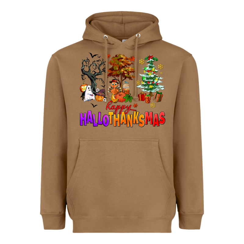 Happy Hallothanksmas Trees Heavyweight Hoodie by AdoDesignShop | Teevron