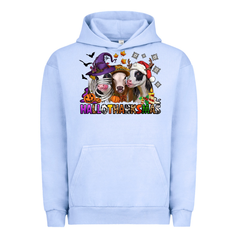 Happy Hallothanksmas Heifers Urban Hoodie by NancyCooperArtShop | Teevron