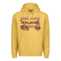 Antique Gold drink coffee read books be happy Premium Hoodie - MaliasSmallBusiness
