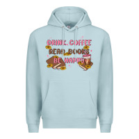 Blue Mist drink coffee read books be happy Premium Hoodie - MaliasSmallBusiness