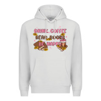 Dove Grey drink coffee read books be happy Premium Hoodie - MaliasSmallBusiness