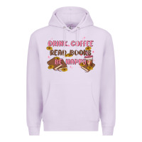 Lilac drink coffee read books be happy Premium Hoodie - MaliasSmallBusiness