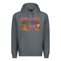 Rock drink coffee read books be happy Premium Hoodie - MaliasSmallBusiness