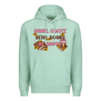 Seafoam drink coffee read books be happy Premium Hoodie - MaliasSmallBusiness