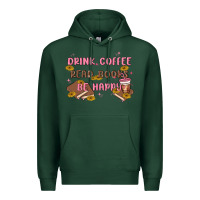 Sports Green drink coffee read books be happy Premium Hoodie - MaliasSmallBusiness